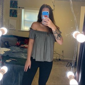 Aerie Off-Shoulder Striped Top